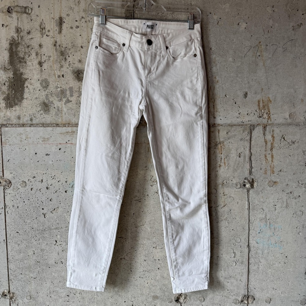 Paige‎ Verdugo Crop Jeans Womens 25 White Slim Skinny Stretch Denim Pants USA